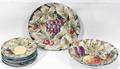 070418 ITALIAN GLAZED POTTERY FRUIT SET 9 PCS