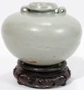 062377 ORIENTAL CELADON VASE H 3 12 DIA 4 12