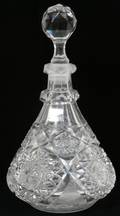 062365 AMERICAN CUT GLASS DECANTER ANTIQUE H 12