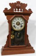 062363 AMERICAN WALNUT MANTEL CLOCK CIRCA 1890