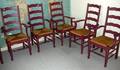 061488 LADDER BACK CHAIRS SET OF SIX RASPBERRY