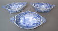 Three Spode reticulated serving boats 19th c