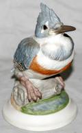 101529 BOEHM BISQUE FIGURE FLEDGLING KINGFISHER