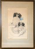 100457 CARL ALBERT JOSEPH GABER LITHOGRAPH PEKINESE