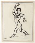 100460 ERIC LANDGREM INDIA INK DRAWING TIGHTROPE