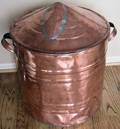 091528 COPPER CYLINDRICAL POT H 24 W 23