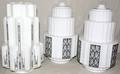 091510 ART DECO STYLE MILK GLASS CEILING GLOBES
