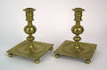 Substantial pair of Danish brass candlesticks ca 1660