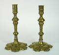 Pair of English brass candlesticks ca 1765