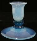 081467 FRY OPALESCENT GLASS CANDLESTICK SIGNED
