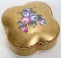 080417 LIMOGES PAINTED  FIRED GOLD PORCELAIN BOX