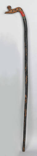 Berks County Pennsylvania carved and painted walking stick late 19th c attributed to Simmons