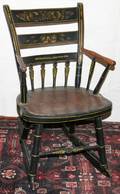 071443 AMERICAN PAINTED BLACK PINE ROCKING CHAIR