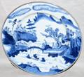 071426 CANTON BLUE  WHITE PORCELAIN PLATE 18TH C