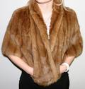070476 BROWN MINK STOLE L L19