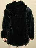 061535 DITTRICH BLACK RABBIT HOODED LADYS JACKET