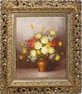 061514 VELLY OIL FLORAL STILL LIFE IN FRAME