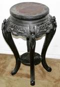 102455 CHINESE CARVED TEAKWOOD PEDESTAL C1900