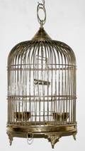 101539 HANGING STYLE BRASS BIRD CAGE ANTIQUE
