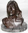 101535 AFTER RUSSELL BRONZE BUST AMERICAN INDIAN