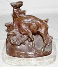 101533 AFTER CM RUSSELL BRONZE FIGURAL BOOKEND