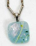 100512 ISRAELI HAND MADE BLOWN GLASS PENDANT  CHAIN