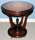 092444 REGENCY STYLE MAHOGANY TABLE W TOOLED LEATHER