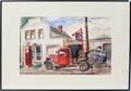 100368 G BOOTH WATERCOLOR GAS STATION BELLEVILLE