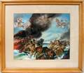 092563 AMERICAN WATERCOLOR WWII AMPHIBIOUS LANDING