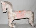 091538 POLYCHROME CARVED WOOD HORSE H 21 W 27