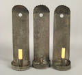 Three tin wall sconces 19th c