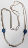 090464 STERLING  LAPIS DOUBLE STRAND NECKLACE