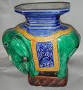 081525 MINI CHINESE POTTERY ELEPHANT GARDEN PEDESTAL