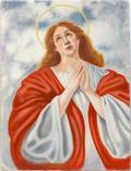 080482 EF THOMAS OIL ON ARTIST BOARD MARY PRAYING