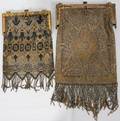 072490 ART DECO METALLIC BEAD MESH PURSES WTASSELS