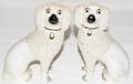072464 ENGLISH PORCELAIN SEATED POODLES H 6 14