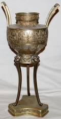 071478 ANTIQUE BRONZE URN 19TH CENTURY H 21