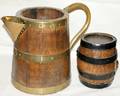 061578 BRASSBANDED ENGLISH OAK PITCHER  OAK BARREL