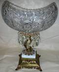 061548 CZECHOSLOVAKIAN CUT CRYSTAL BOWL H 17 W 12