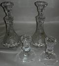 061547 CZECH  OCTAGONAL BASE CANDLESTICKS