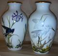061546 BASIL EDE 1982 PORCELAIN VASES PAIR H 11