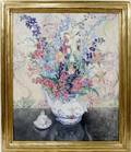 102496 MARGUERITE C MUNN OIL ON CANVAS FLOWER POT