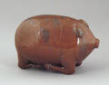 Pennsylvania redware pig flask 19th c