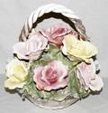 101609 ITALIAN CERAMIC BASKET OF FLOWERS H13 W11