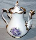101574 KPM HANDPAINTED PORCELAIN TEAPOT H115