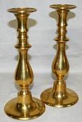 100524 BRASS CANDLESTICKS PAIR H113