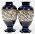 092493 ROYAL DOULTON  LAMBETH POTTERY VASES