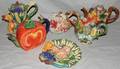 100420 PORCELAIN FRUIT MOTIF TEAPOTS FIVE