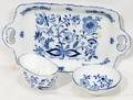 092609 RPM BLUE ONION PORCELAIN DRESSER SET 3 PCS