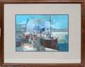 092599 MICHAEL CURTIS GOUACHE FREIGHTER DOCKED